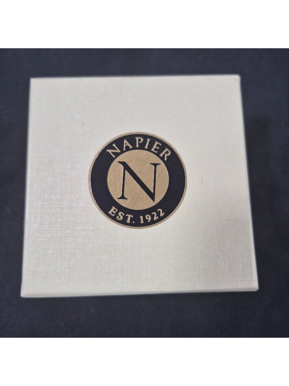 Napier Jewelry Gift Box Cream & Black Vintage 1922 Logo For Storage Or Display